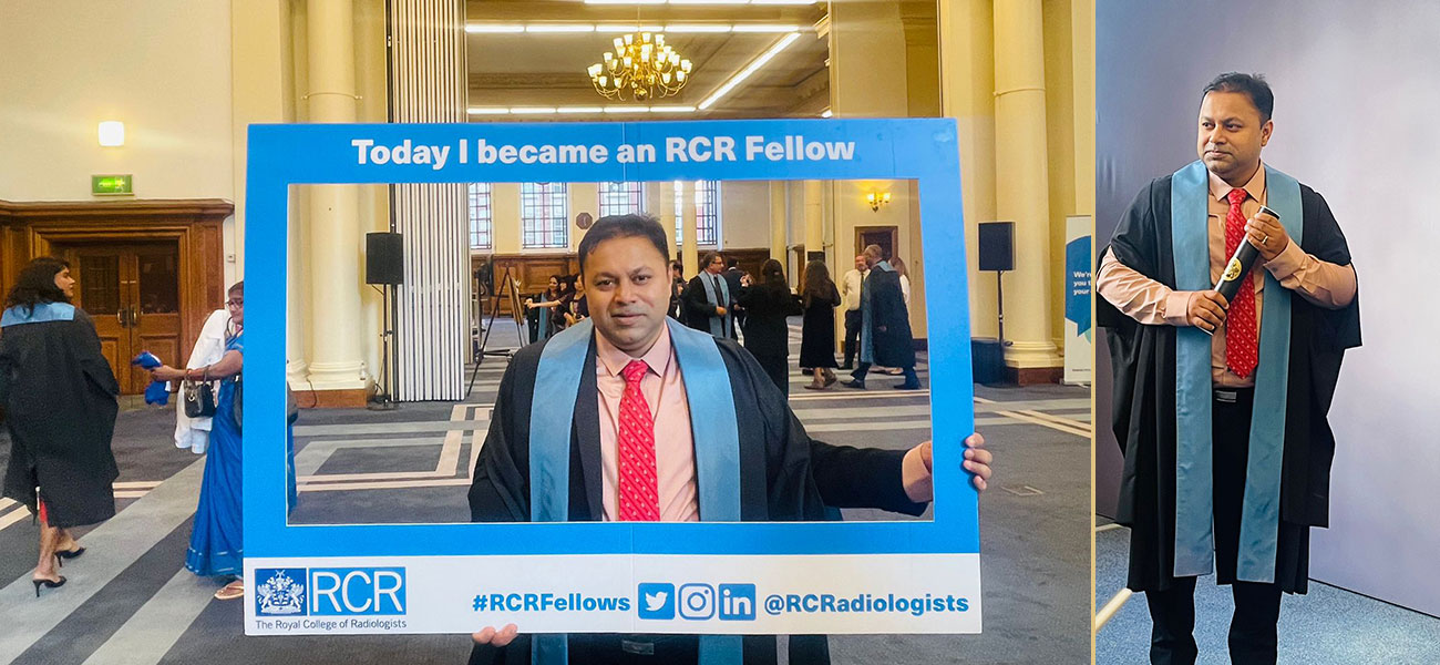 Dr. Saptarshi Ghosh was honored with the prestigious Fellow of Royal College of Radiology (Clinical Oncology) in London
